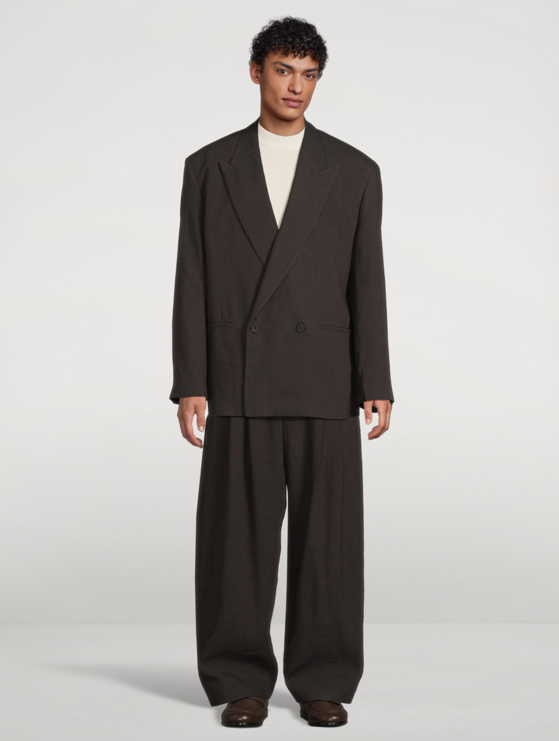 STUDIO NICHOLSON Line Linen-Blend Pants | Holt Renfrew