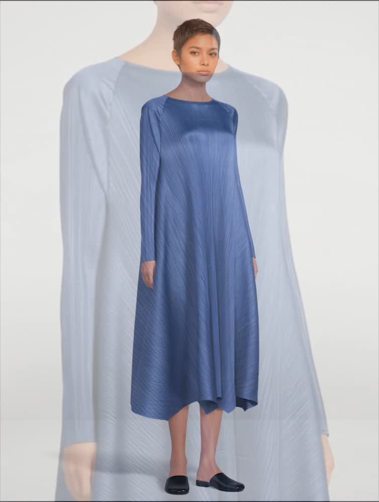 issey miyake blue dress Vintage Issey Miyake Sapphire Blue Satin Ribbon Cage Dress, 1990s – Basha  Gold