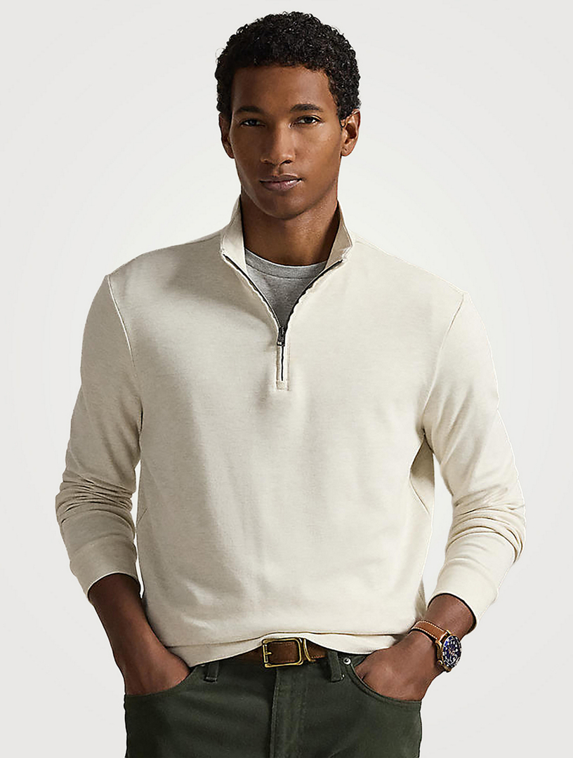 POLO RALPH LAUREN Double-Knit Quarter-Zip Sweater | Holt Renfrew