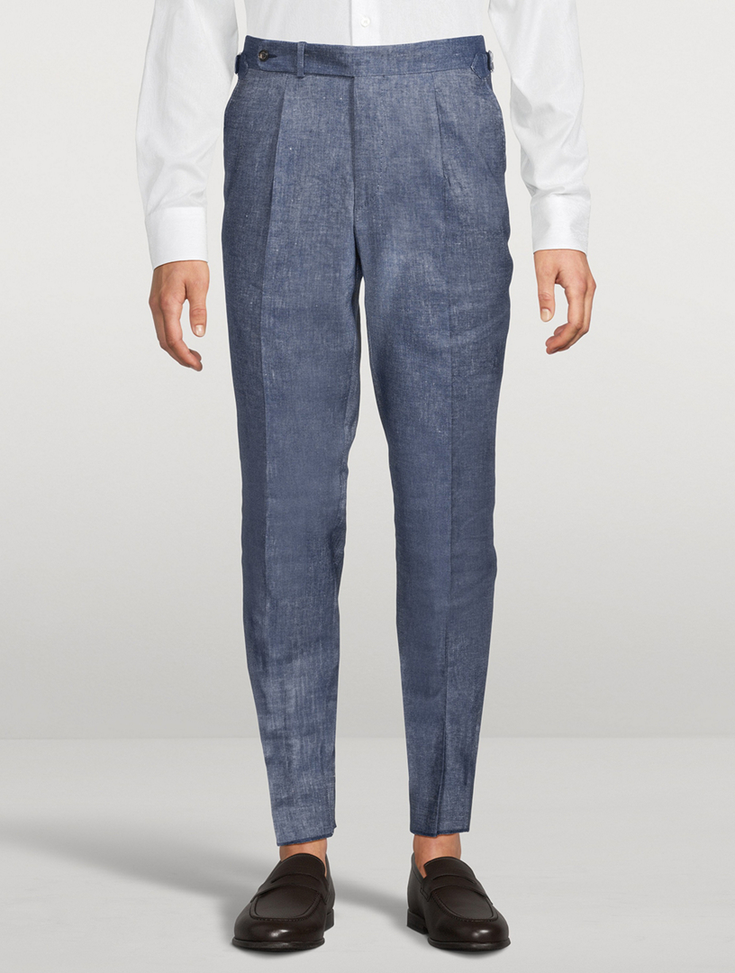 “HOLT RENFREW” Tencel × Cotton Trousers JACK VICTOR Linen And Cotton Denim Pants | Holt Renfrew
