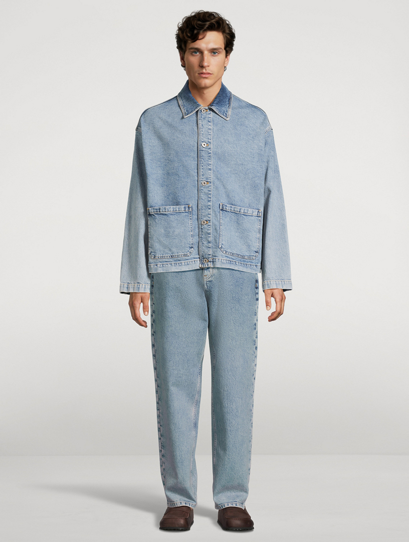 EMPORIO ARMANI Icon Stretch Drill Barrel-Leg Jeans | Holt Renfrew
