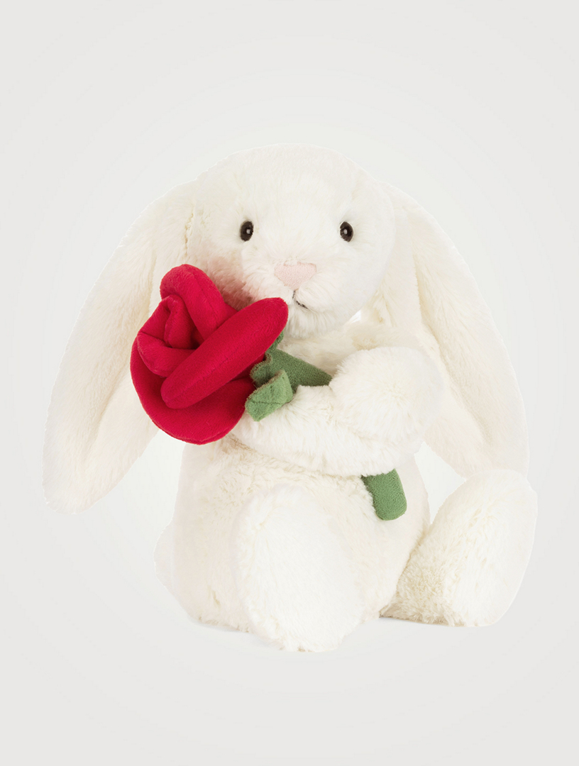 Cream Bunny With Rose Plush Toy