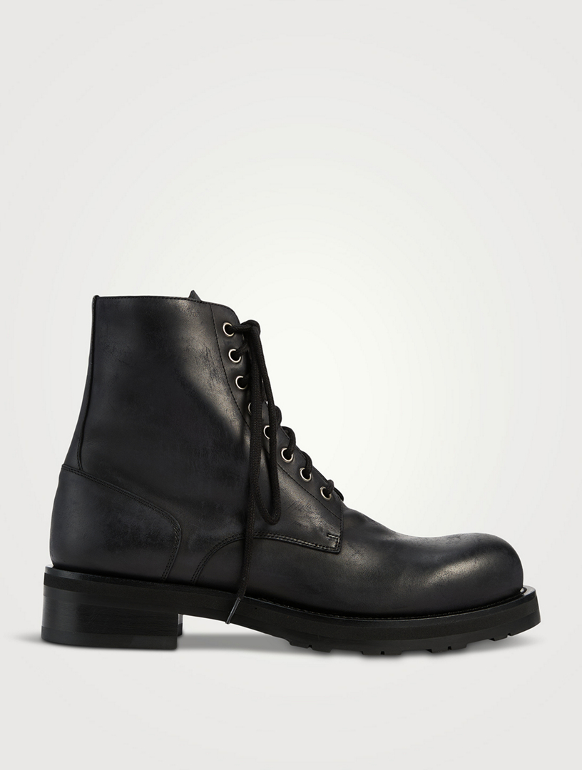 Leather Laced Lug Boots