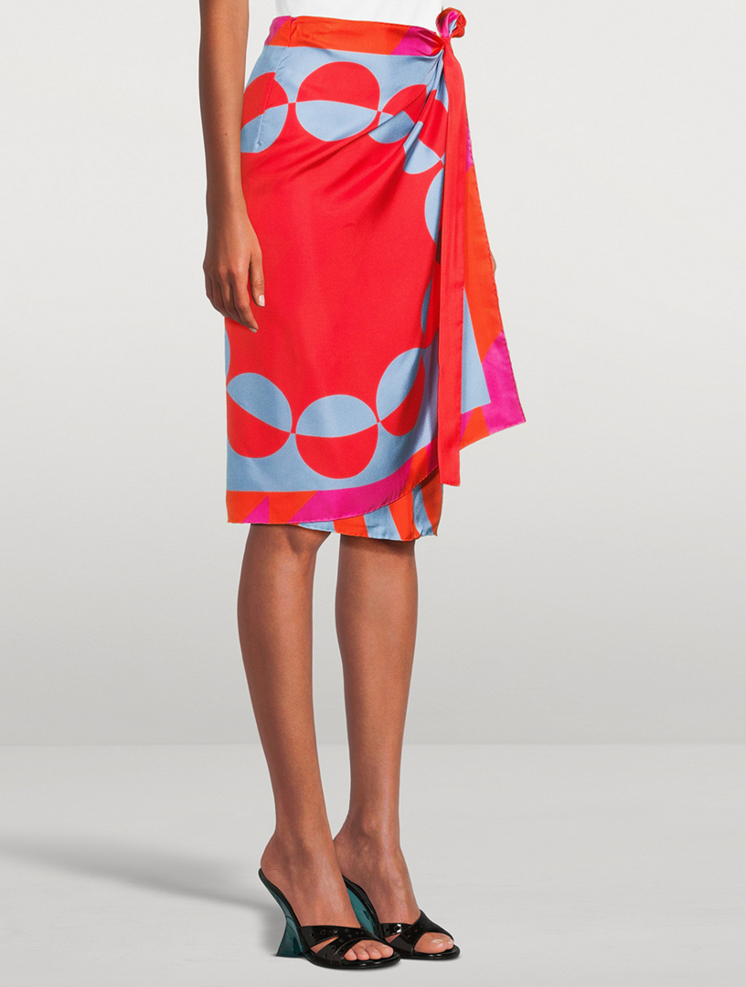 DRIES VAN NOTEN Scarfy Printed Silk Wrap Skirt | Holt Renfrew