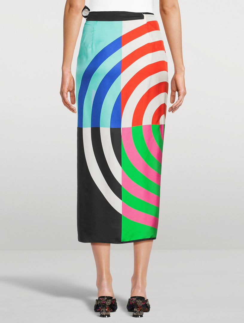 DRIES VAN NOTEN Scarfy Printed Silk Wrap Skirt | Holt Renfrew