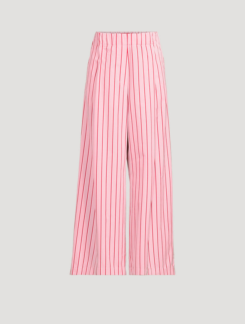Pila Wide-Leg Trousers In Pinstripe Print