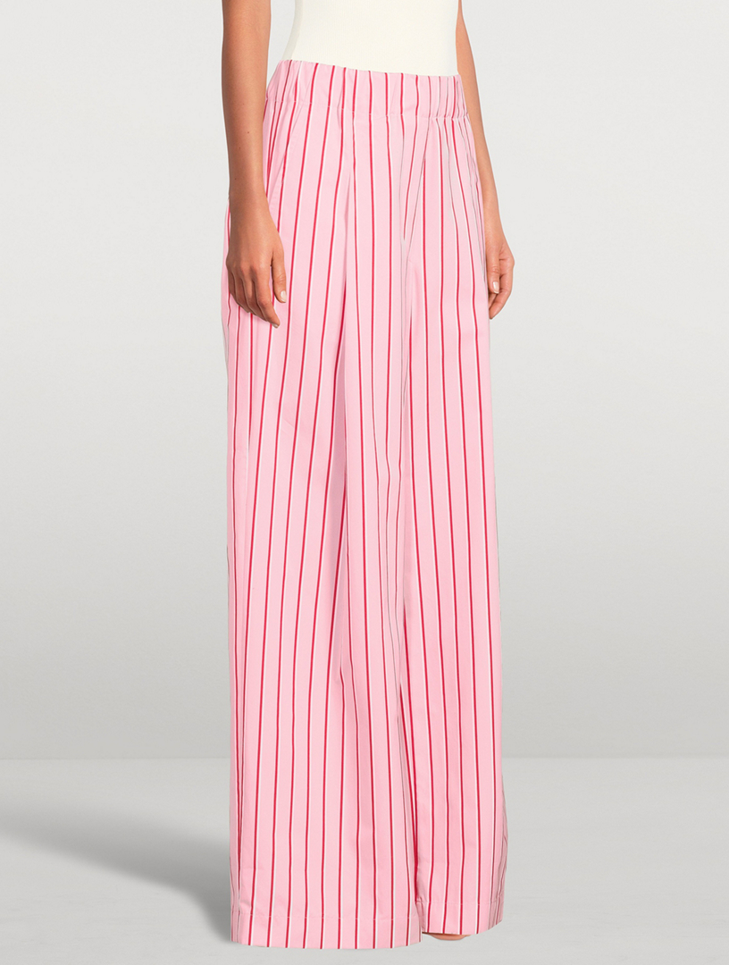 DRIES VAN NOTEN Pila Wide-Leg Trousers In Pinstripe Print | Holt