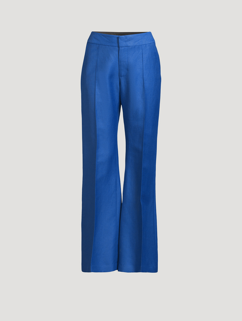 Pintuck Wide-Leg Trousers