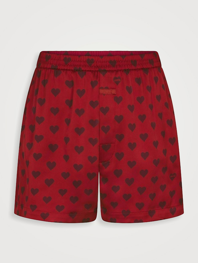 Caleçon boxeur à imprimé de cœurs