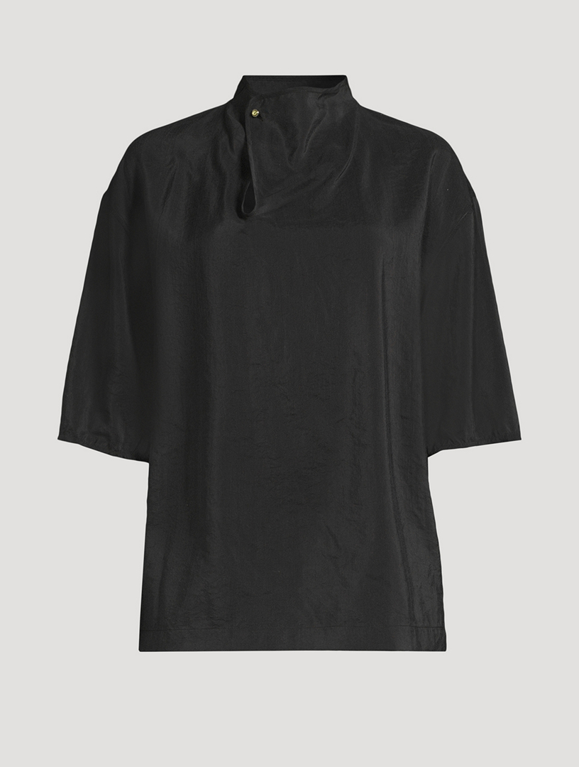Blouse en soie sèche à col doux