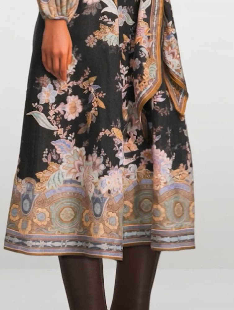 knee length dresses for ladies Zimmermann Luminosity Buttoned Midi Dress