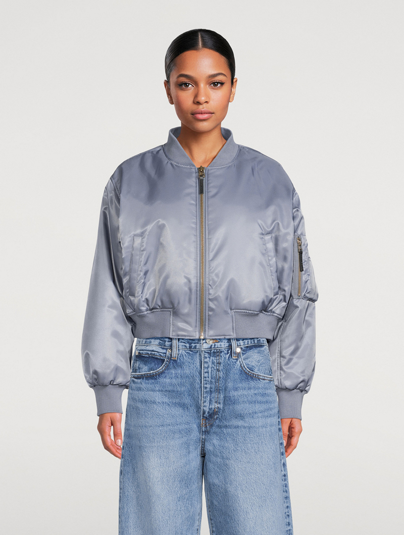 ANINE BING Leon Cropped Bomber Jacket | Holt Renfrew