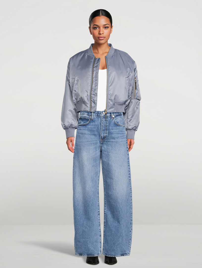 ANINE BING Leon Cropped Bomber Jacket | Holt Renfrew