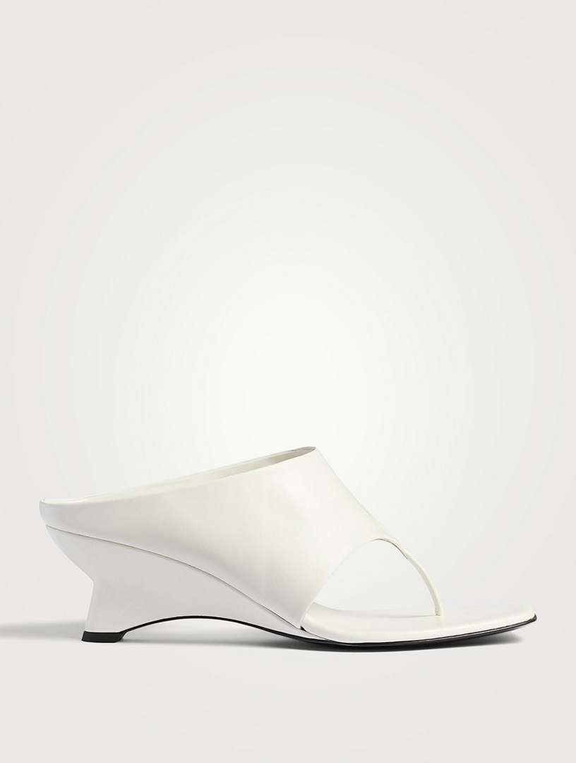 Marlow Leather Thong Wedge Mules
