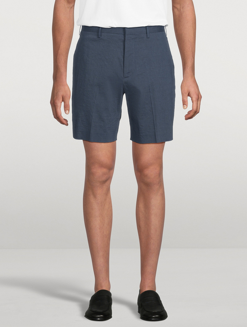 mens designer dress shorts Men's Great for office or casual wear. Men's Sun Embroidered Navy Pleated