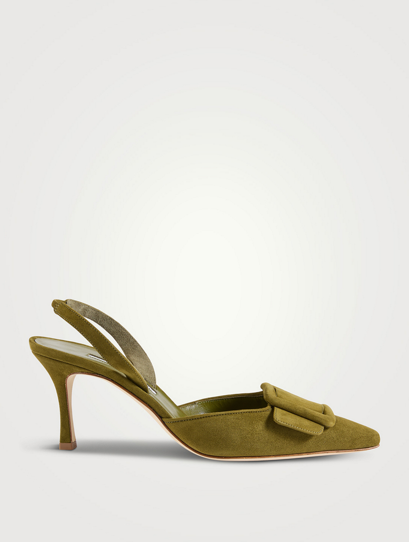 MANOLO BLAHNIK Maysli Suede Slingback Pumps | Holt Renfrew