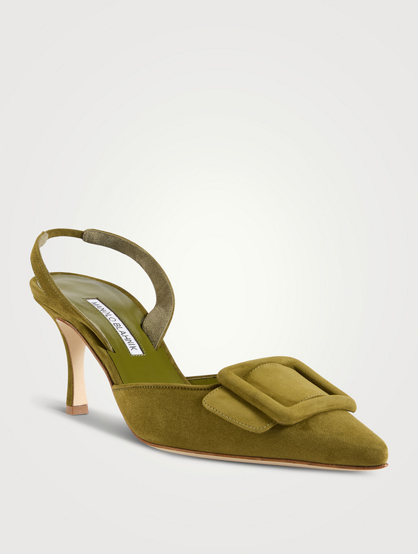 MANOLO BLAHNIK Maysli Suede Slingback Pumps | Holt Renfrew