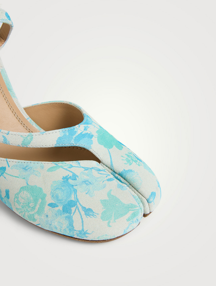 MAISON MARGIELA Tabi Suede Pumps In Floral Print | Holt Renfrew