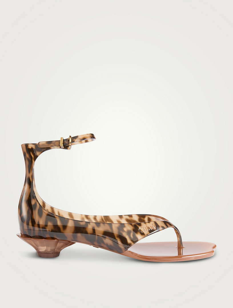 Chloé Jelly Thong Sandal In Leopard Print