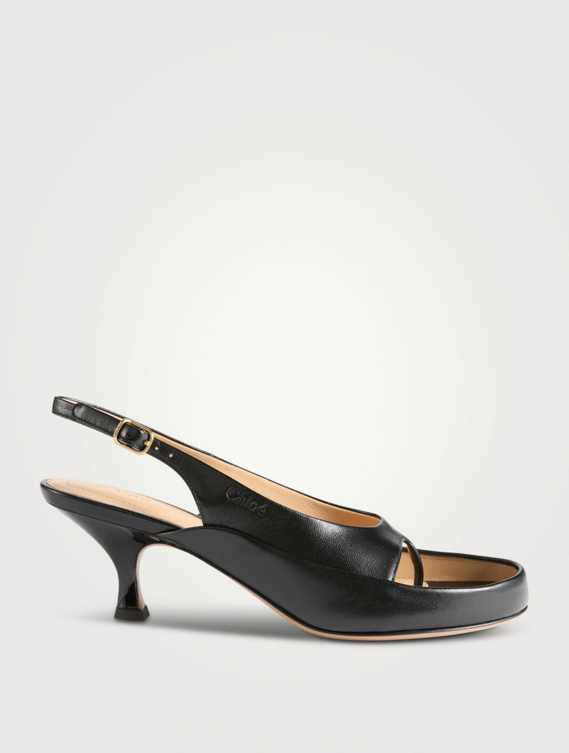 Junie Leather Slingback Thong Sandals