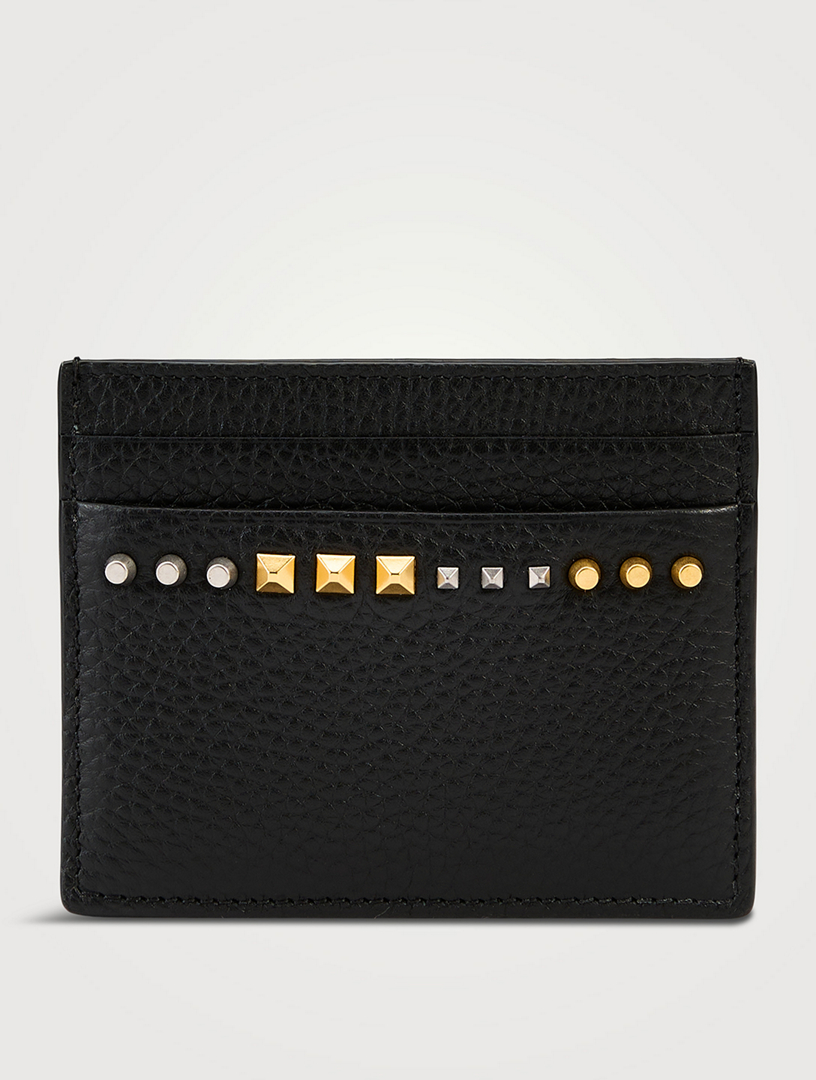 Rockstud Leather Card Holder