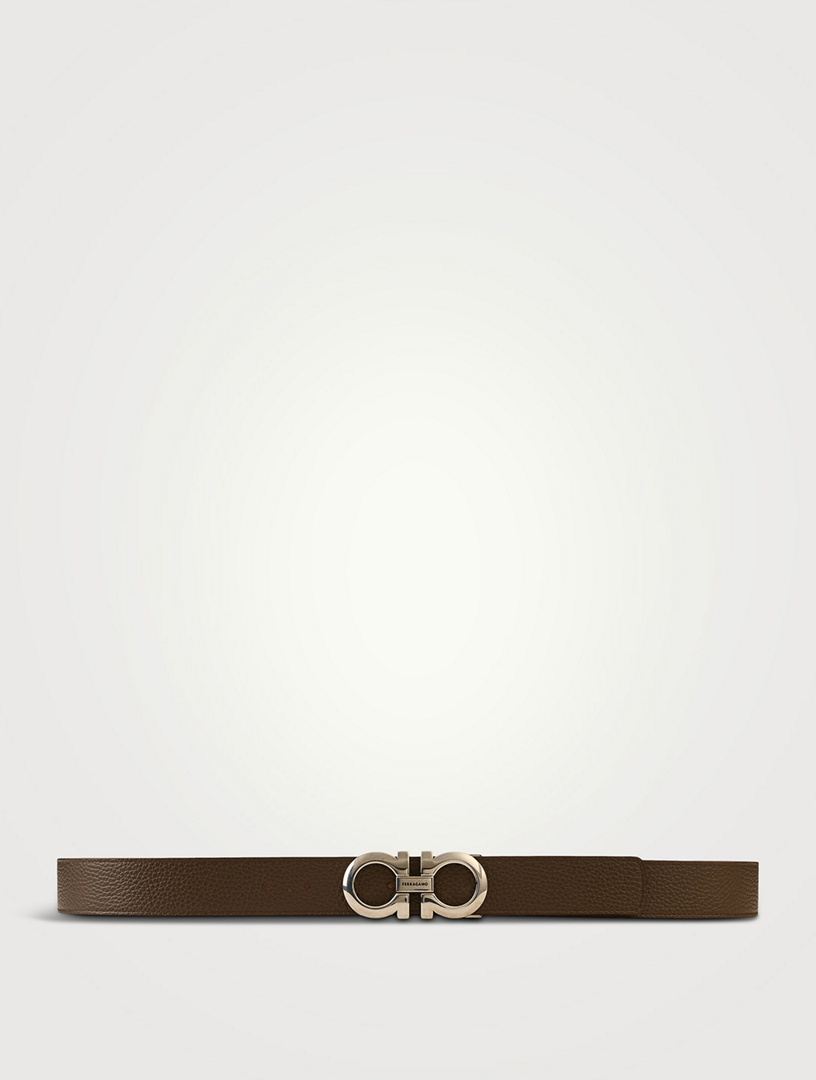 Leather Reversible Gancini Belt