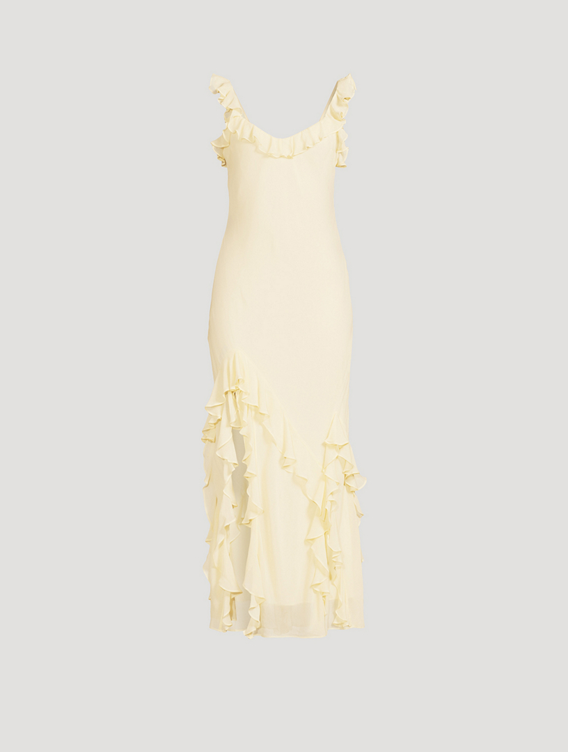 Robe à bretelles Roseline à volants