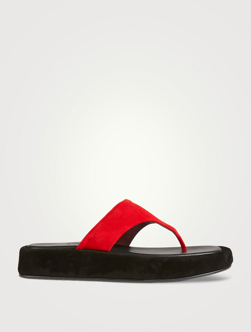 Boy Suede Platform Thong Sandals
