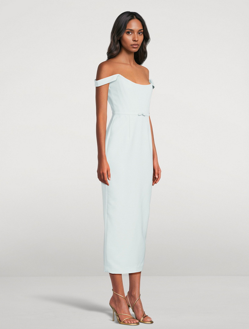 SAU LEE Robyn Off-Shoulder Midi Dress | Holt Renfrew