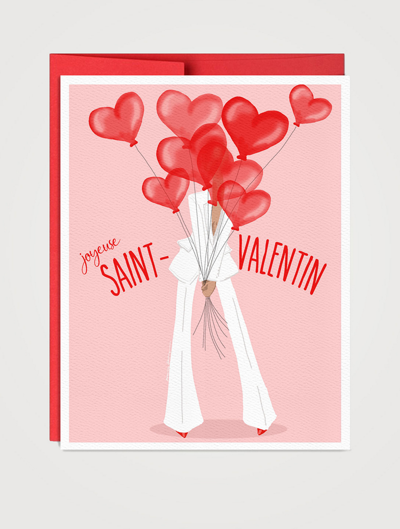 Hot Air Hearts Valentine's Day Card - French