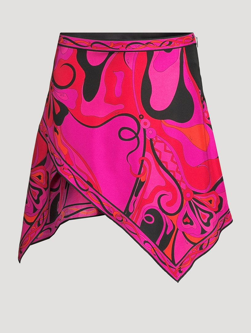 Printed Silk Twill Skirt