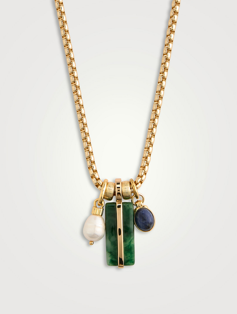 Collier à chaîne mixte avec breloques