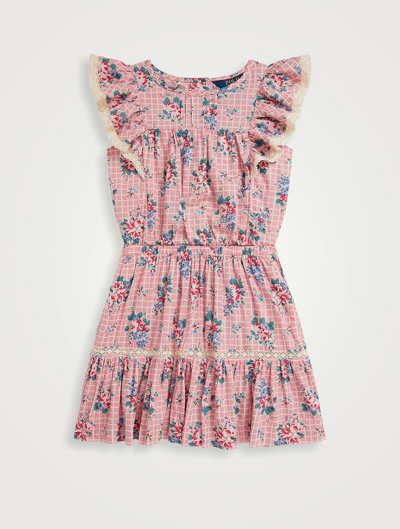 Ensemble haut et jupe en coton flammé à imprimé floral