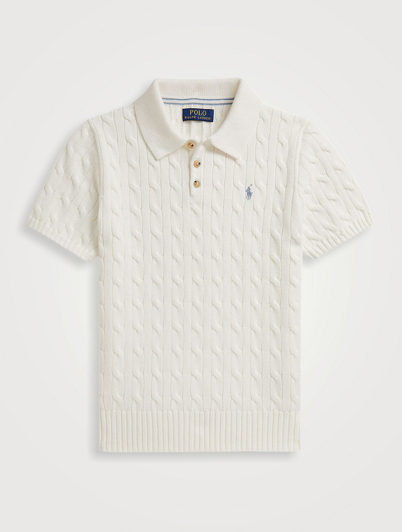 POLO RALPH LAUREN Cable-Knit Short-Sleeve Sweater | Holt Renfrew