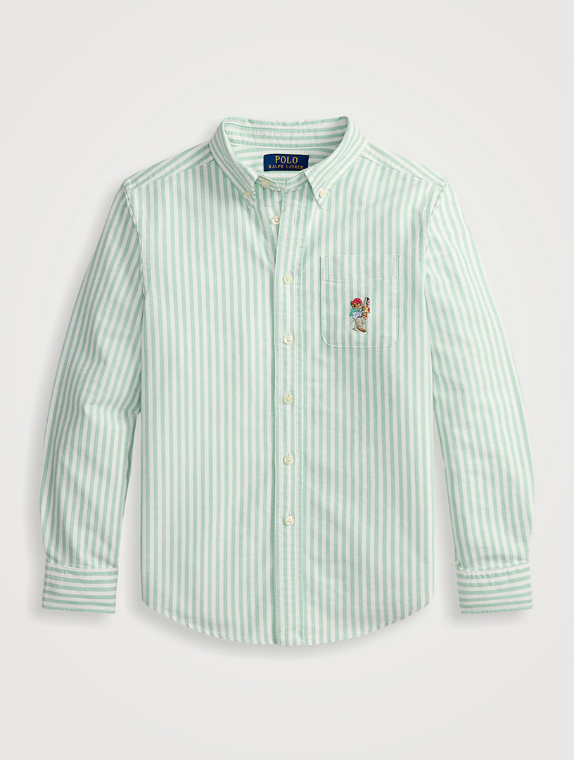 Chemise Polo Bear en coton oxford à rayures