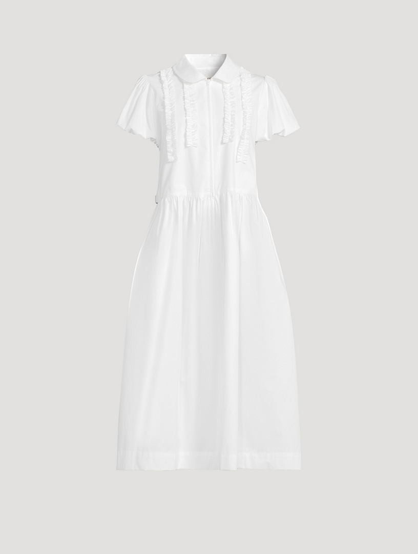 Ensemble Ruffled Poplin Shirt Dress