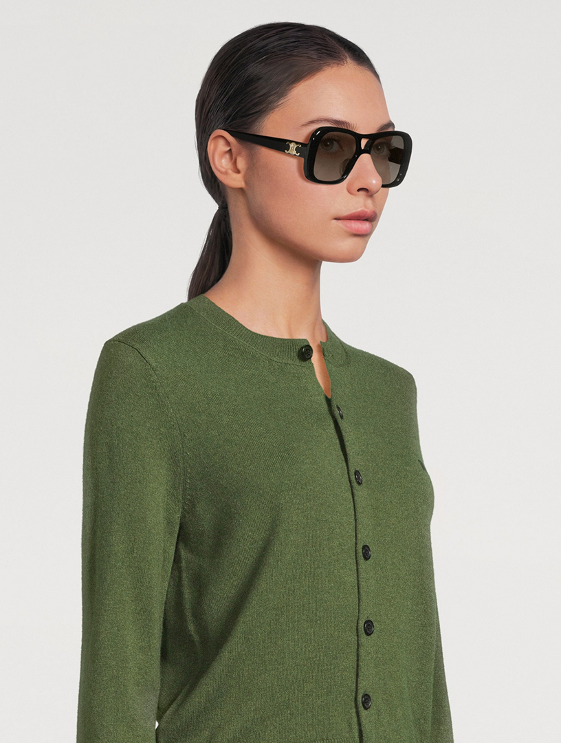 CELINE Triomphe Pilot Sunglasses | Holt Renfrew display picture 1