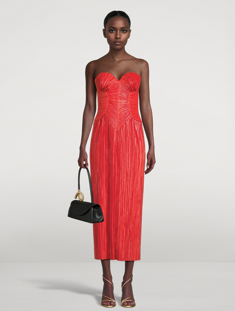 CULT GAIA Ashika Plissé Strapless Dress | Holt Renfrew