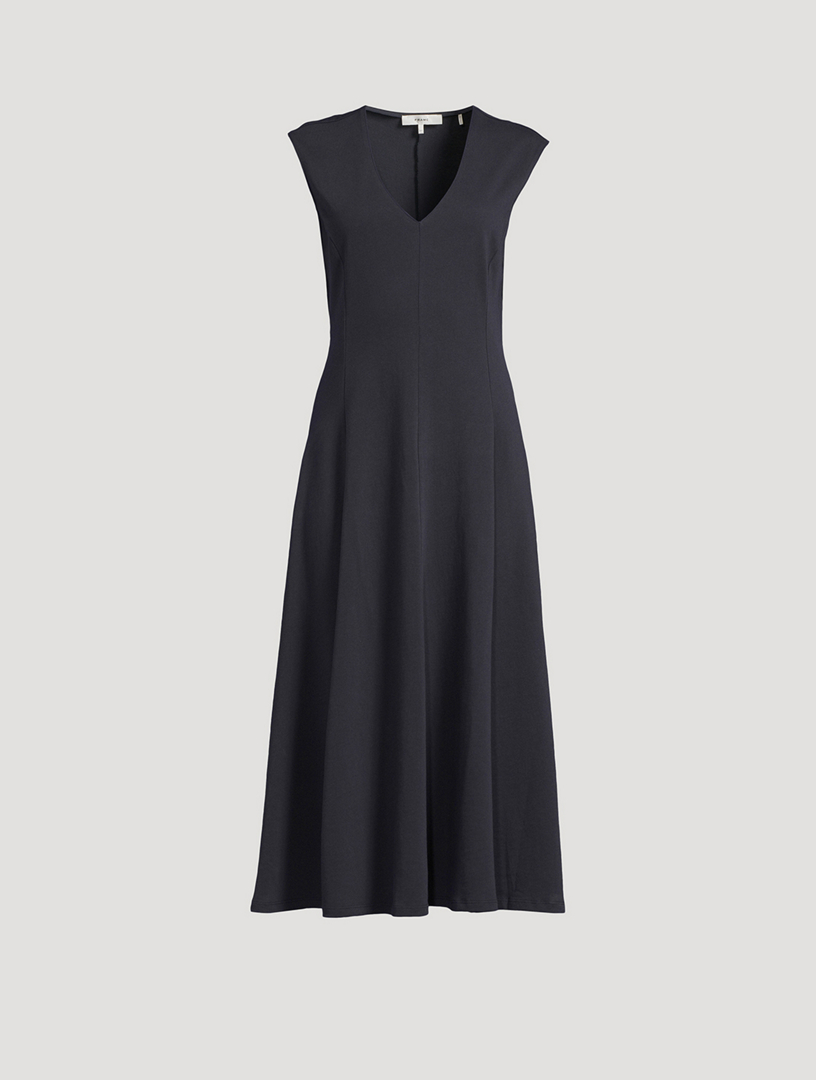 navy blue dress for baby girl Reformation Afton Short-Sleeve A-Line Midi Dress main image 0