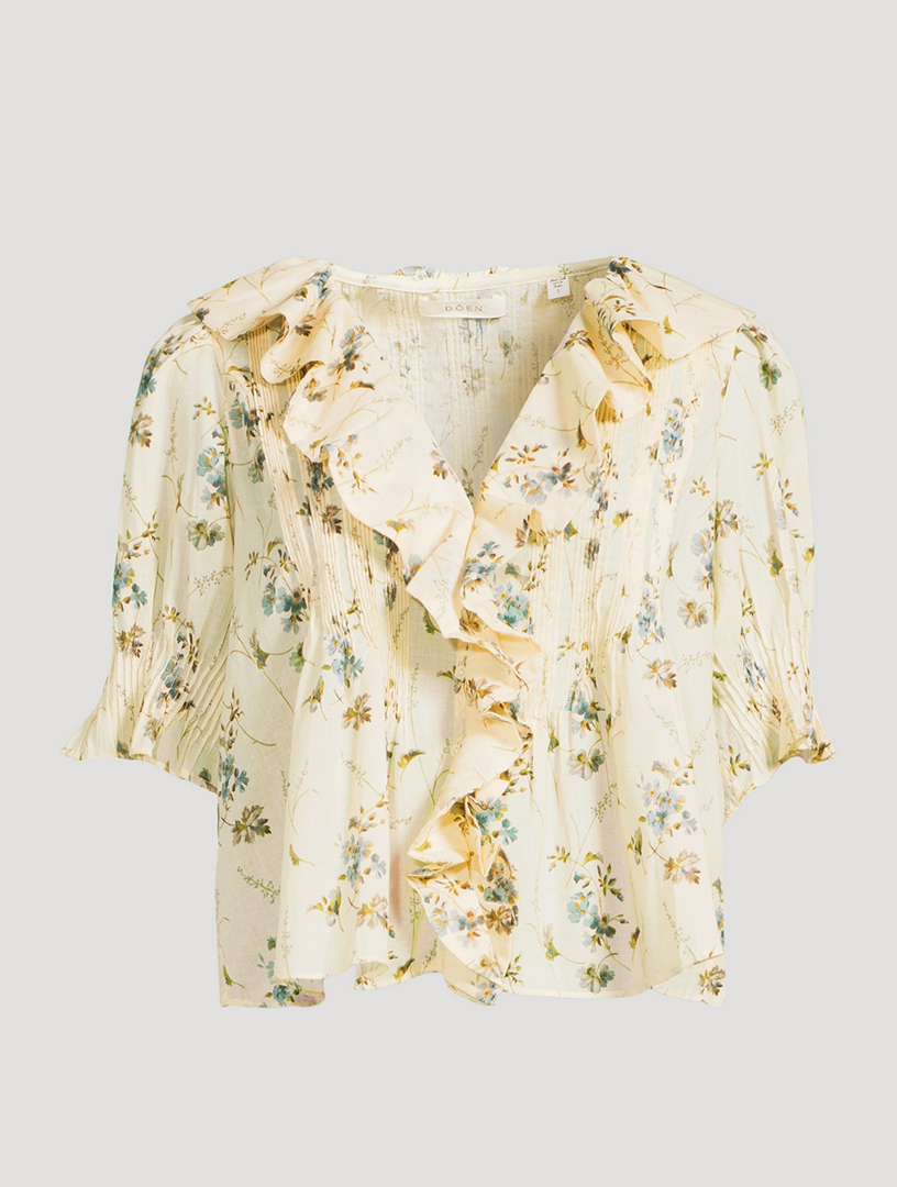 Blouse Henri en voile à motif floral