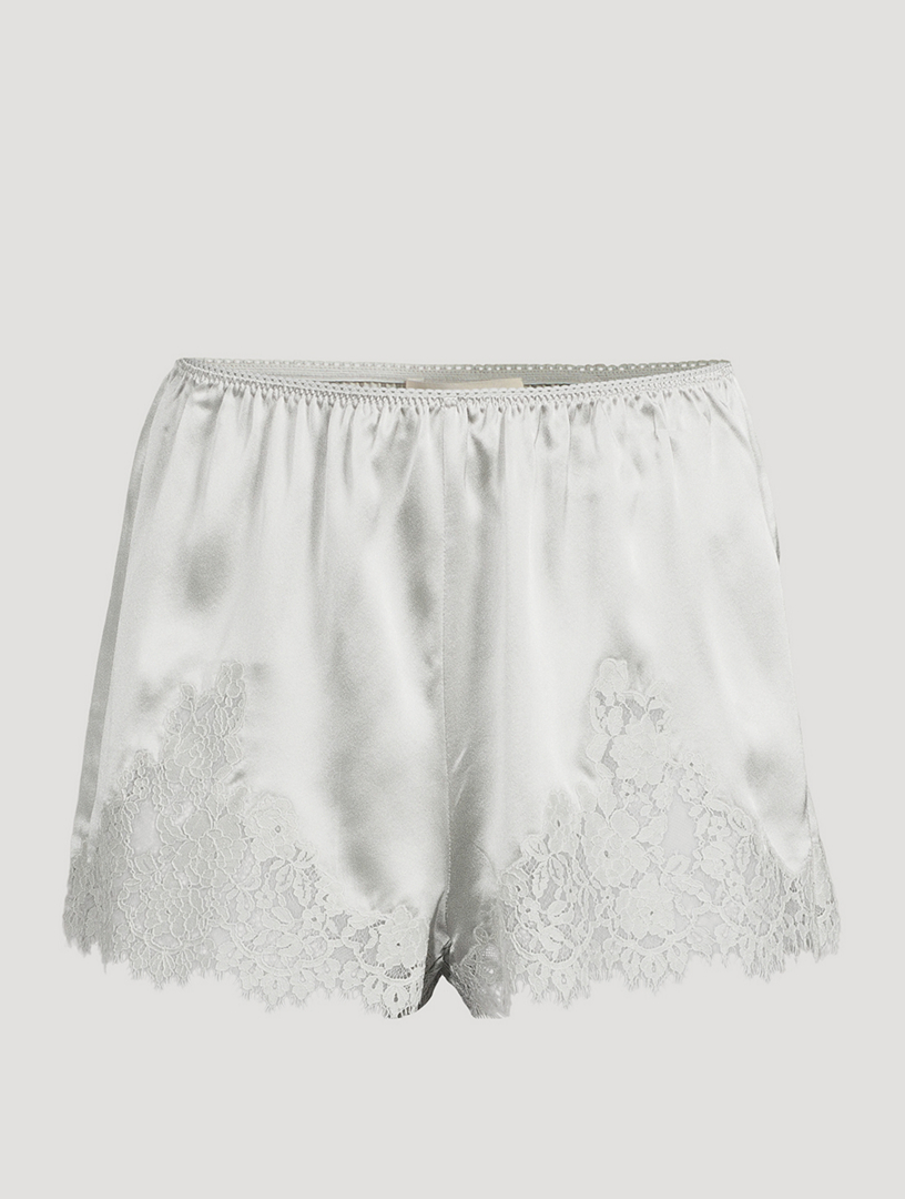 Iona Lace-Trimmed Silk Shorts