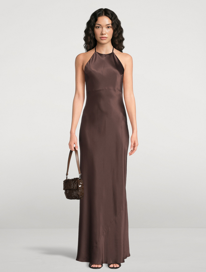 REFORMATION Jeany Silk Halter Dress | Holt Renfrew
