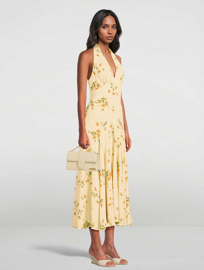 REFORMATION Briony Halter Dress In Floral Print | Holt Renfrew