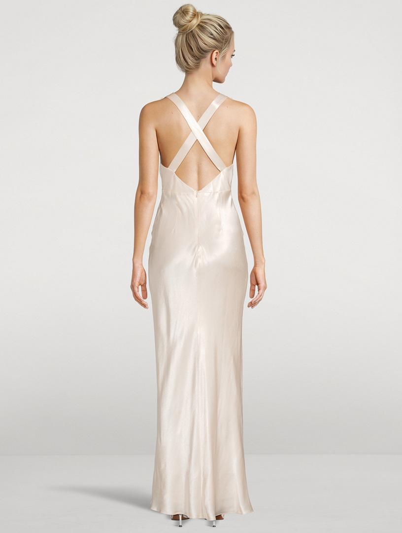 white christmas dresses La Lune Lace Back Maxi Dress | Cream | Dresses main image 1