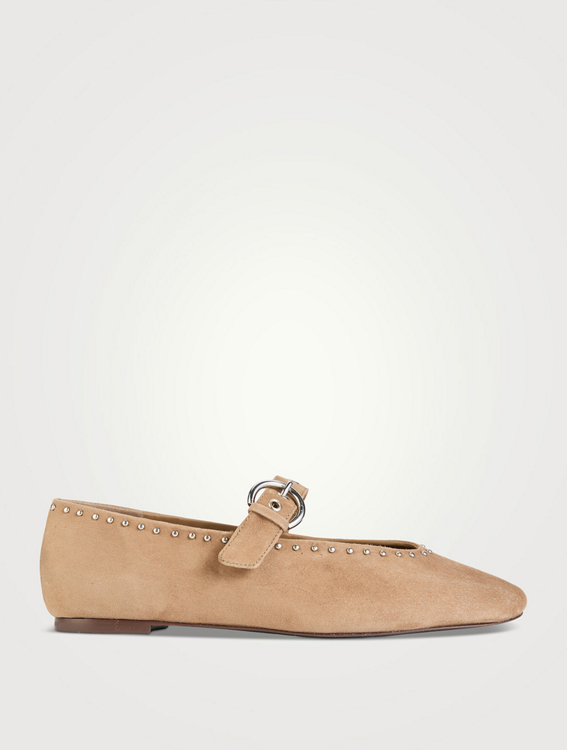 Bethany Suede Mary Jane Ballet Flats
