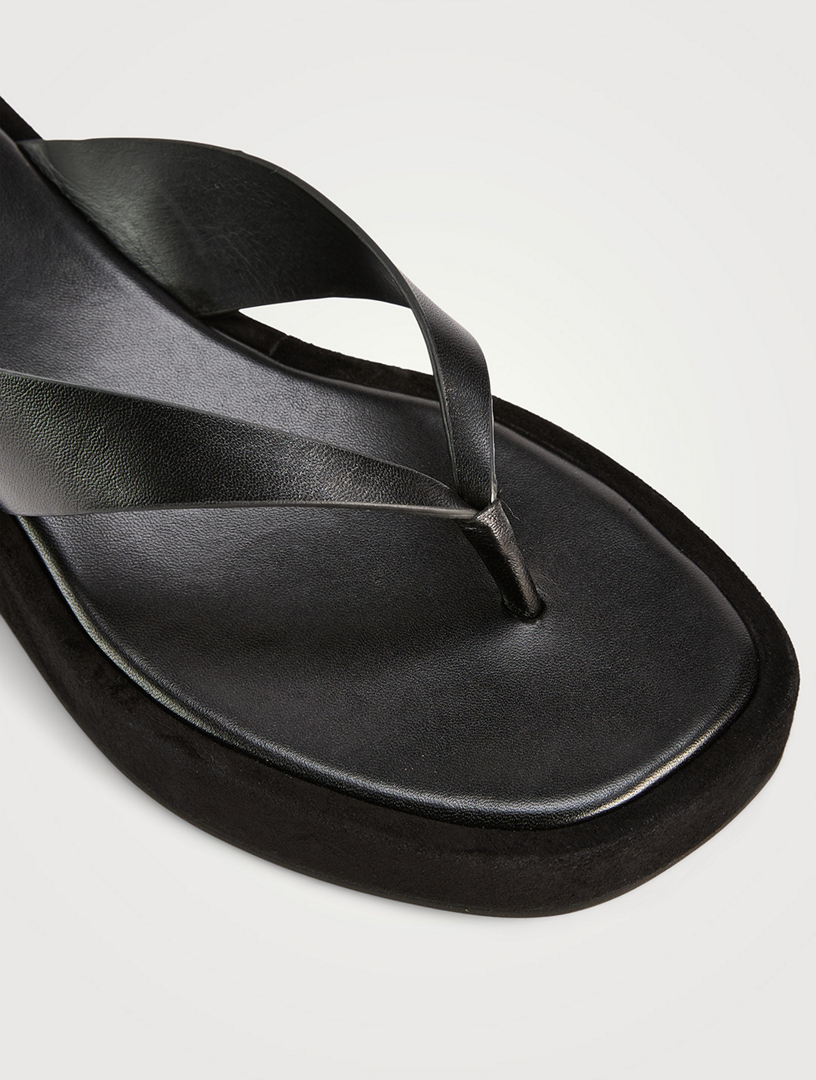 REFORMATION Eden Leather Platform Thong Sandals | Holt Renfrew