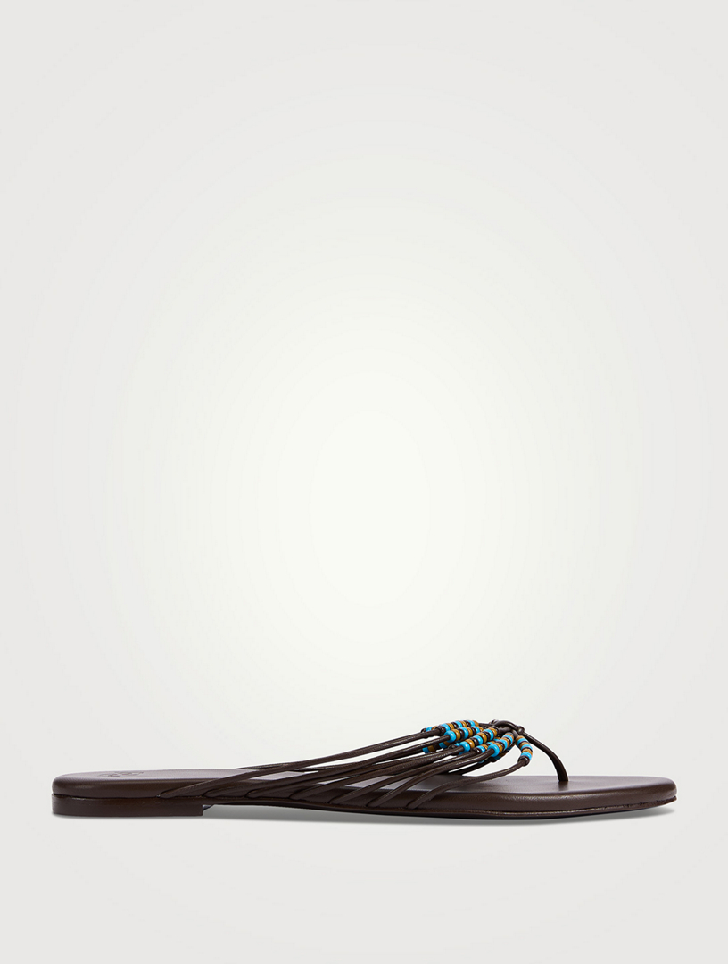 Jessica Beaded Leather Sandals
