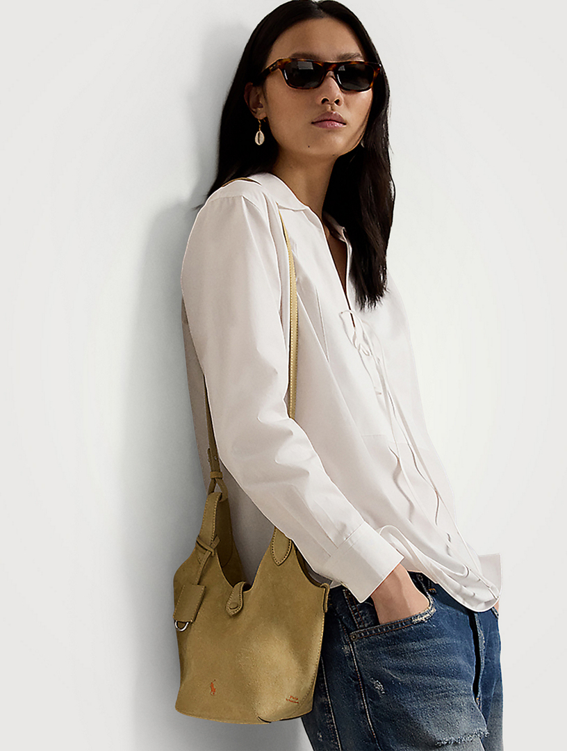 POLO RALPH LAUREN Small Polo Play Suede Crossbody Tote Bag | Holt