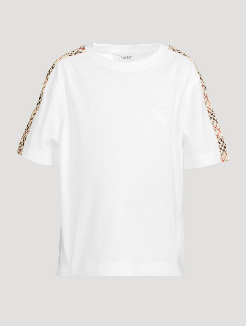 BURBERRY Cedar Check-Trimmed T-Shirt | Holt Renfrew