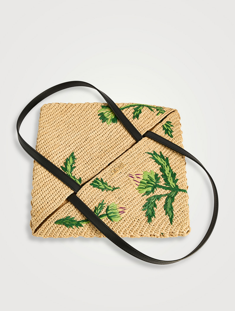 LOEWE Loewe x Paula's Ibiza Medium Puzzle Fold Raffia Tote Bag